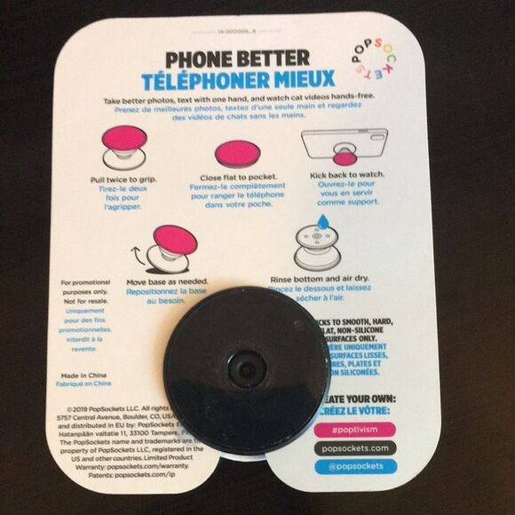 PopSocket Phone Grip Black and White Design - Picture 2 of 2